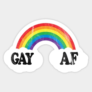 Gay Pride Month LGBT Rainbow| Funny Gay AF Shirt Sticker